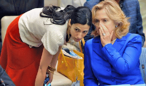 Hillary Clinton and top aide Huma Abedin, who's copies of Clinton emails could upend campaign, From ImagesAttr