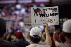 A sign supporting Donald Trump at a rally at Veterans Memorial Coliseum at the Arizona State Fairgrounds in Phoenix, Arizona. June 18, 2016 A sign supporting Donald Trump at a rally at Veterans Memorial Coliseum at the Arizona State Fairgrounds in Phoenix, Arizona. June 18, 2016