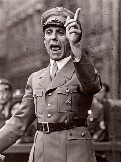Propaganda Minister Joseph Goebbels elocuting
