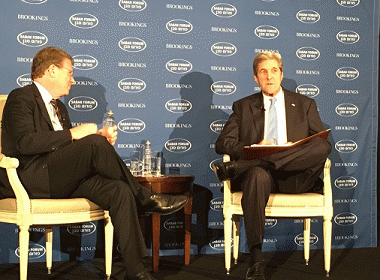 Jeffrey Goldberg and John Kerry at Saban Forum, From ImagesAttr