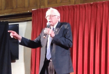 Bernie Sanders, speaking in Philadelphia on the campaign trail, From ImagesAttr