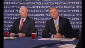 Sen. John McCain, R-Arizona, and Sen. Lindsey Graham, R-South Carolina, appearing on CBS' 