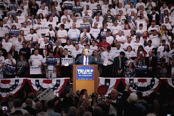 Donald Trump with supporters