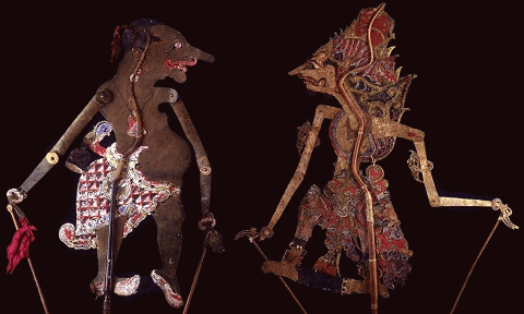 Wayang kulit puppets in Java, Indonesia.