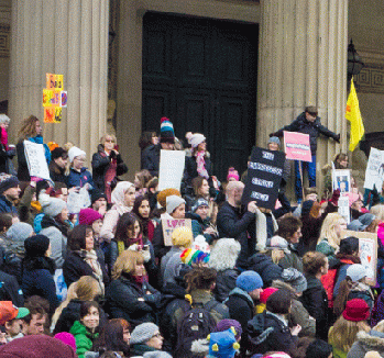 Crowds at Women's March Liverpool (cropped)