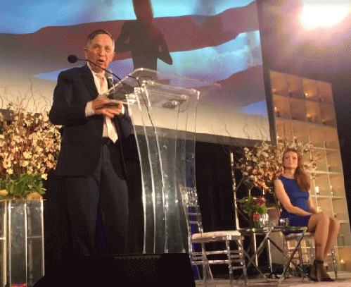 Dennis and Elizabeth Kucinich, speaking at Sister Giant