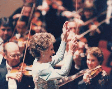 Nancy Reagan directs the National Symphony.jpg Created: 27 March 1987