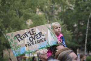 Protest against the Dakota Access Pipeline in St. Paul, Minnesota on September 13, 2016