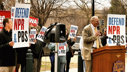 Photo of a 2011 Protest in favor of continued CPB funding., From ImagesAttr