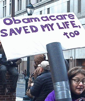 Protestor in Philadelphia opposed to GOP assault on health care., From ImagesAttr