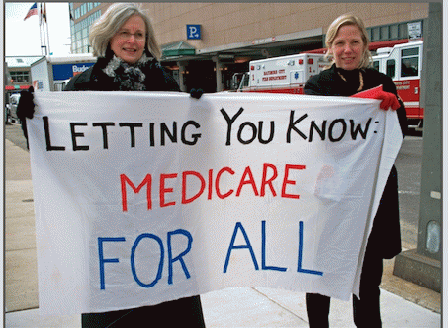 Jan. 2010, in front of Renaissance Harbor Hotel, where Pres. Obama was speaking to GOP House Issues Conference and where Paris and Dr. Margaret Flowers got arrested for second time