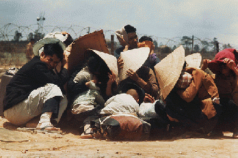 1972 South Vietnamese citizens seek shelter during the Vietnam War. Photo by Don McCullin (United Kingdom), From FlickrPhotos