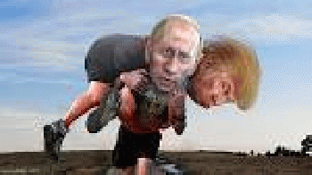 Vladimir Putin carrying his buddy Donald Trump, From GoogleImages