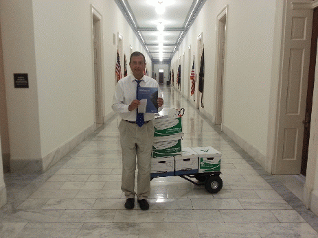 Karl Golovin, delivering AE911Truth.org's texts to offices of all 541 Members of Congress; Sept. 2016