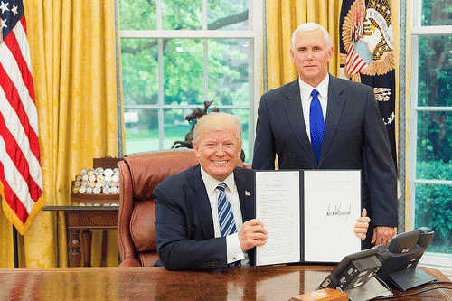 President Trump is joined by Vice President Pence for an Executive Order signing, From FlickrPhotos