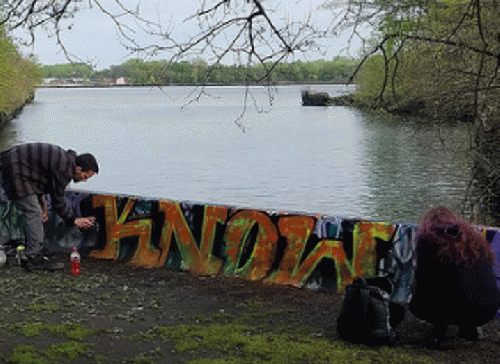 graffiti artists at Graffiti Pier in Philadelphia, PA