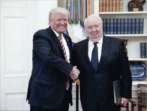 Trump meets in oval office with Russian ambassador to the US Sergey Kislyak