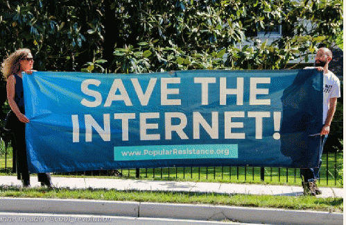 Net neutrality protesting outside of Ajit Pai's home, From ImagesAttr