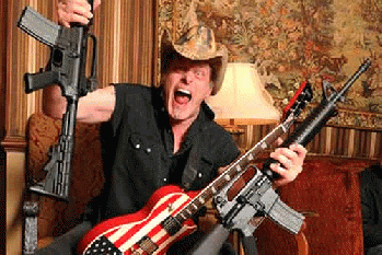 Ted Nugent loves guns.  So do mass shooters.