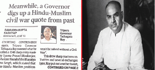 Express story (left) and Dr. Syama Prasad Mookherjee