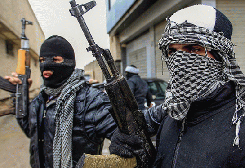 Free Syrian Army fighters in Saqba, a suburb of Damascus, From ImagesAttr