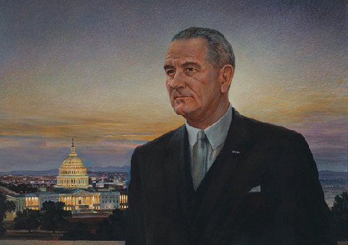 A portrait of Lyndon B. Johnson by Peter Hurd., From ImagesAttr