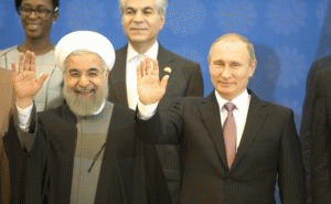Russian President Vladimir Putin with Iranian President Hassan Rouhani at an energy meeting on Nov. 23, 2015, in Tehran.