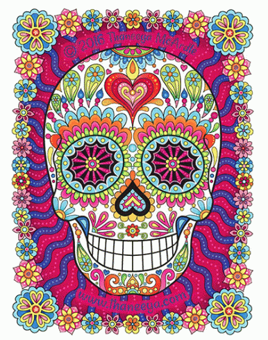 Sugar Skulls Coloring Book by Thaneeya McArdle, From ImagesAttr