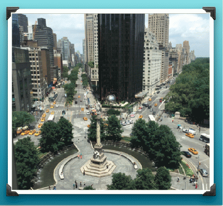 View of Columbus Circle from Robert, the restaurant atop the Museum of Arts and Design View of Columbus Circle from Robert, the restaurant atop the Museum of Arts and Design