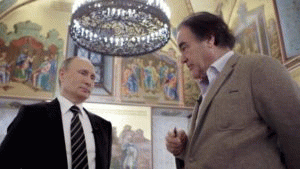 Oliver Stone interviewing Russian President Vladimir Putin in Showtime's 