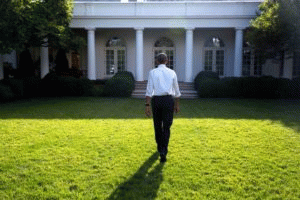 President Barack Obama walks through the Rose Garden to the Oval Office following an all-appointees summer event on the South Lawn, June 13, 2016. President Barack Obama walks through the Rose Garden to the Oval Office following an all-appointees summer event on the South Lawn, June 13, 2016.