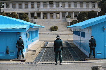 South Korean Soldiers at the Joint Security Area (JSA) facing the North Korean side of the border., From FlickrPhotos