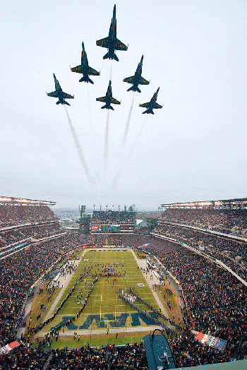 Blue Angels fly over Army-Navy game 131214-N-SN160-032, From WikimediaPhotos