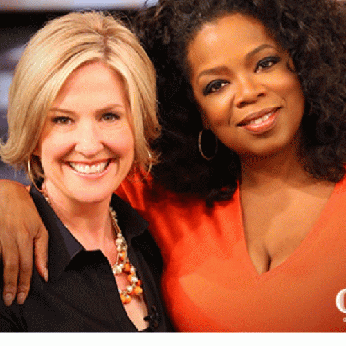 Author Brene Brown with Oprah Winfrey