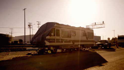 Mobile home on tracks, Sun Valley CA, birthplace of the Vegas shooter. From the film The Best Democracy Money Can Buy., From ImagesAttr