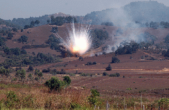 White phosphorus chemical weapon.
