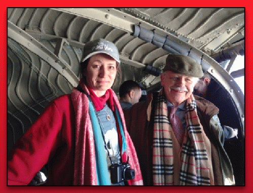 Dr. Bob Hieronimus and Laura Cortner inside the head of the Statue of Liberty