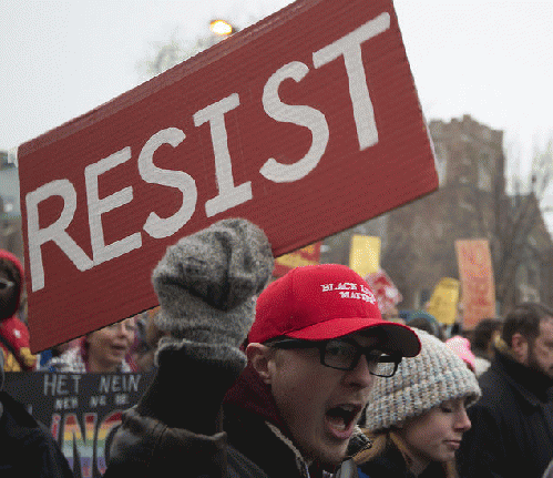 A Minneapolis protest on Jan. 20, the day of Donald Trump's inauguration., From ImagesAttr