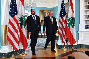 Secretary Tillerson and Lebanese Prime Minister Hariri Prepare to Address Reporters Before Their Meeting in Washington, From FlickrPhotos