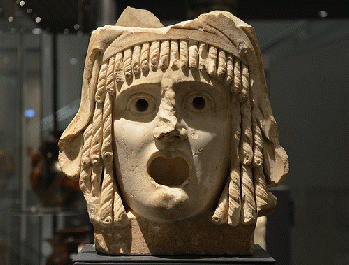 Tragic mask dating to the 1st century BC or 1st century AD, Ashmolean Museum