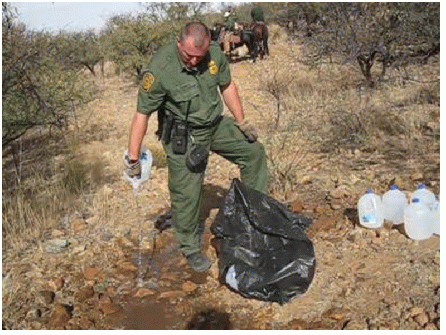 US Border Patrol agent pours out life-saving humanitarian aid