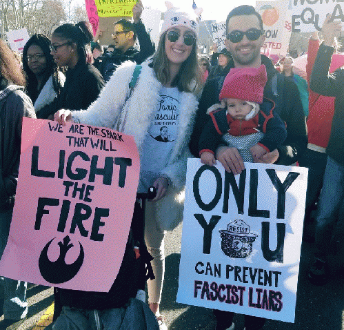 Protesters at 2018 Philadelphia Women's March