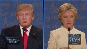 Democratic nominee Hillary Clinton and Republican nominee Donald Trump met for the third and final presidential debate of the 2016 election, held at the University of Nevada, Las Vegas., From ImagesAttr