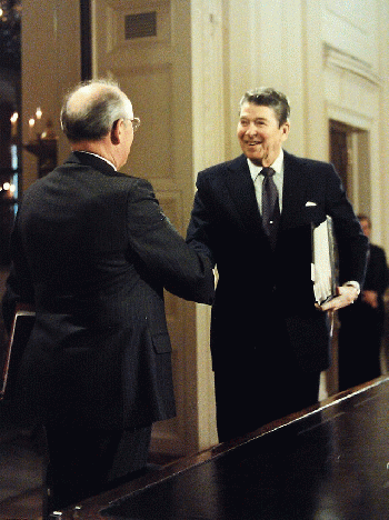 Reagan-Gorbachev shaking hands 1987, From WikimediaPhotos