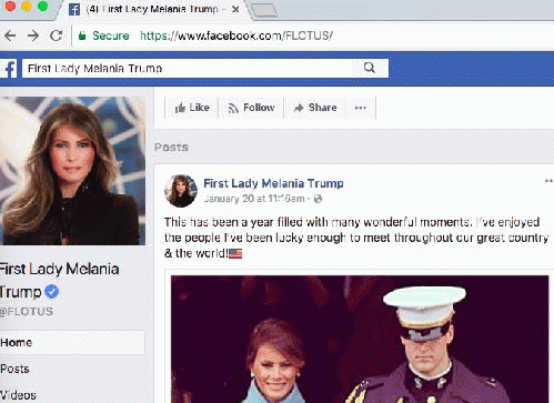 Melania Trump's official White House Facebook page, From ImagesAttr