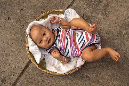 Baby ritualistically abandoned, Saigon, 2018