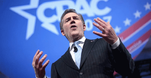 President Jim DeMint of the Heritage Foundation speaking at the 2017 Conservative Political Action Conference (CPAC) in National Harbor, Maryland.