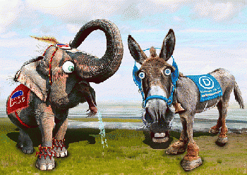 Democratic Donkey to Republican Elephant - You Win!, From FlickrPhotos