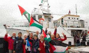 Part of the boat crew and ground crew of Al Awda.