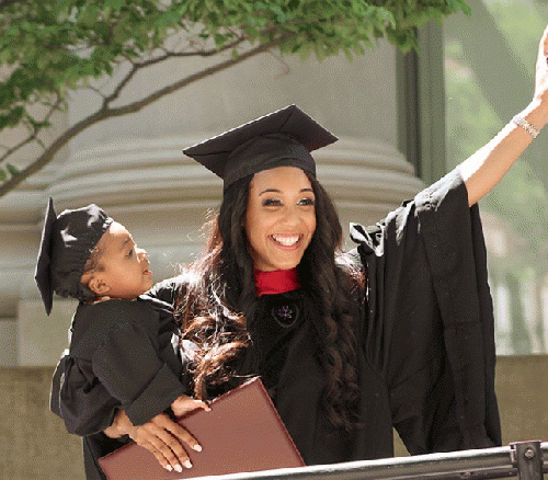 Brianna Williams, JD, with infant daughter Evelyn